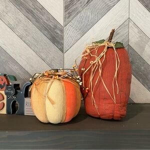 Fall Harvest Pumpkin Festive Decor Set of 2